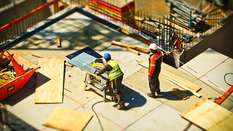 Construction Site Wood Cutting